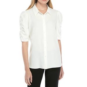 NWT Calvin Klein ruched sleeve button down size M